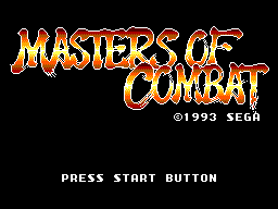 Masters of Combat title screen for Sega Master System